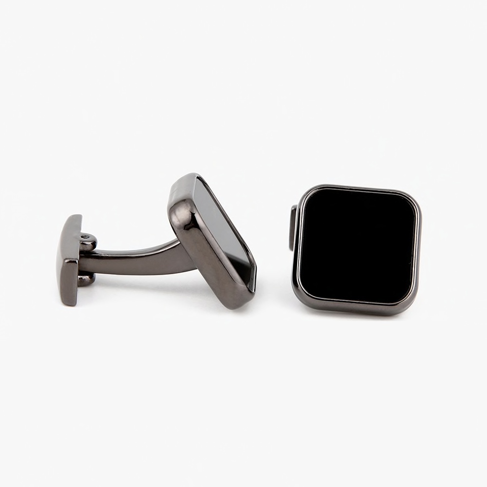 Manžetové knoflíčky Gunmetal BLK square 