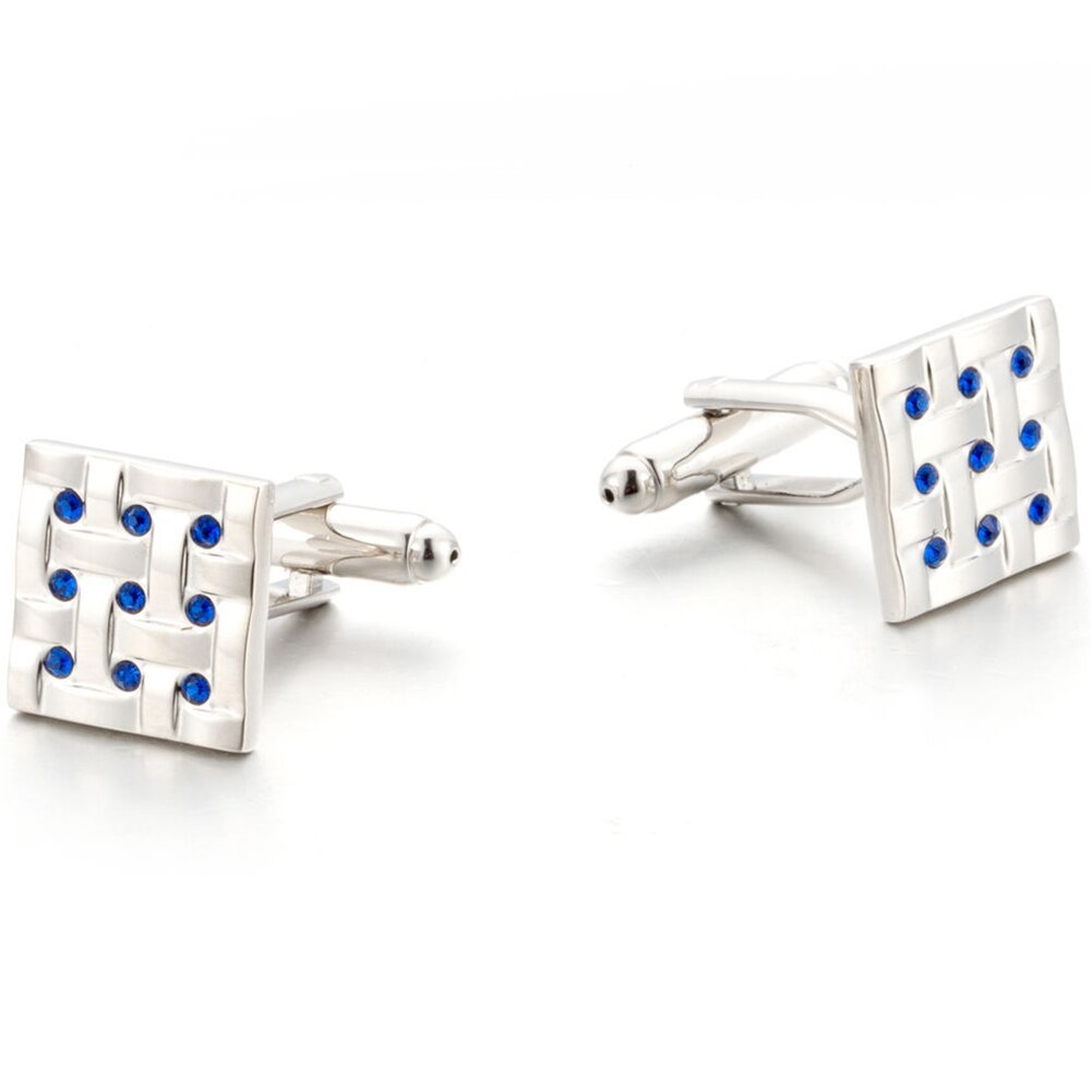 Manžetové knoflíčky Blue dots crystal - II. jakost 