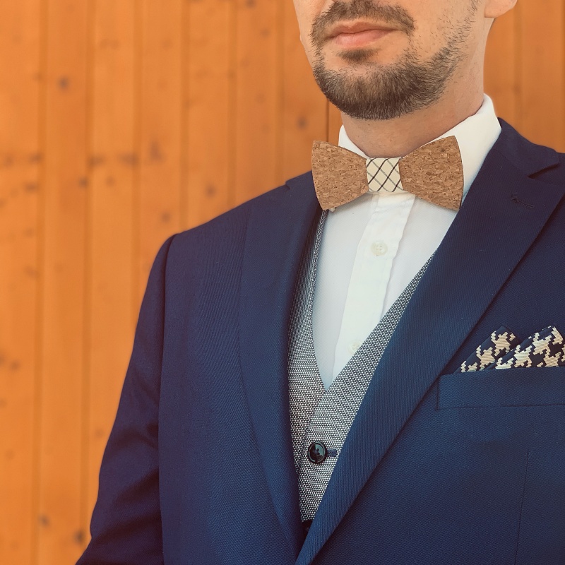 Pánský motýlek Korek Klasik Black stripe 