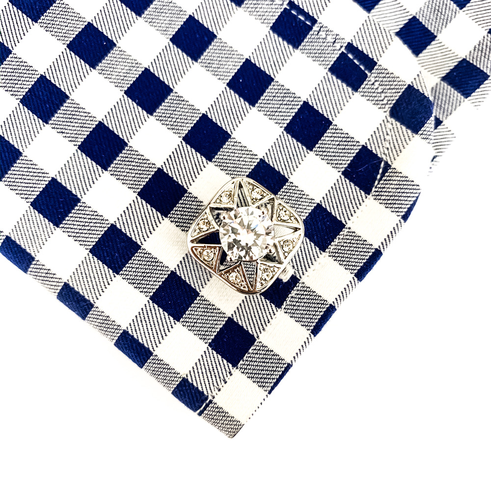 Manžetové knoflíčky White Star krystal 