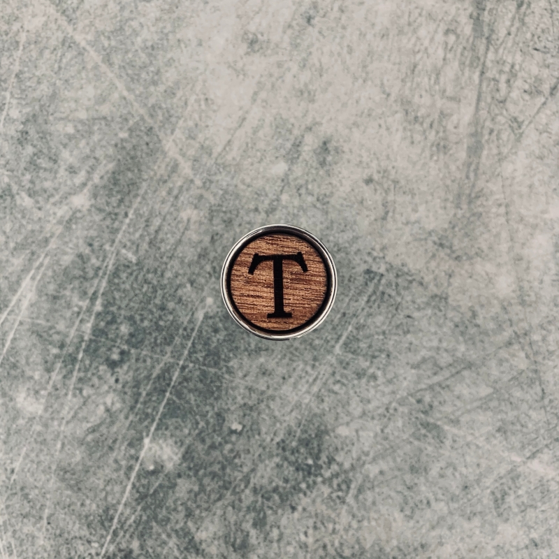 Dřevěné manžetové knoflíčky Wood Iniciál T