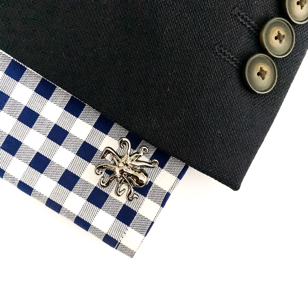 Manžetové knoflíčky Chobotnice šedá 