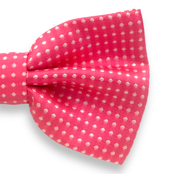 Růžovo - bílý motýlek Dots