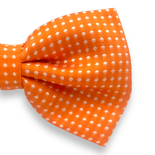 Oranžovo - bílý motýlek Dots