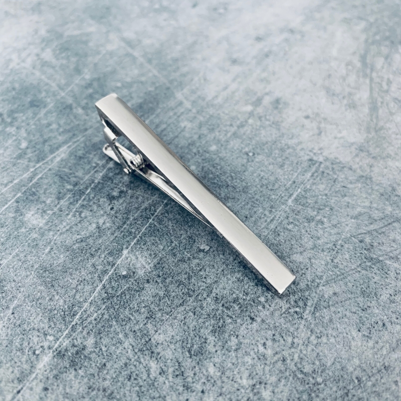 Stříbrná spona na kravatu Simple 