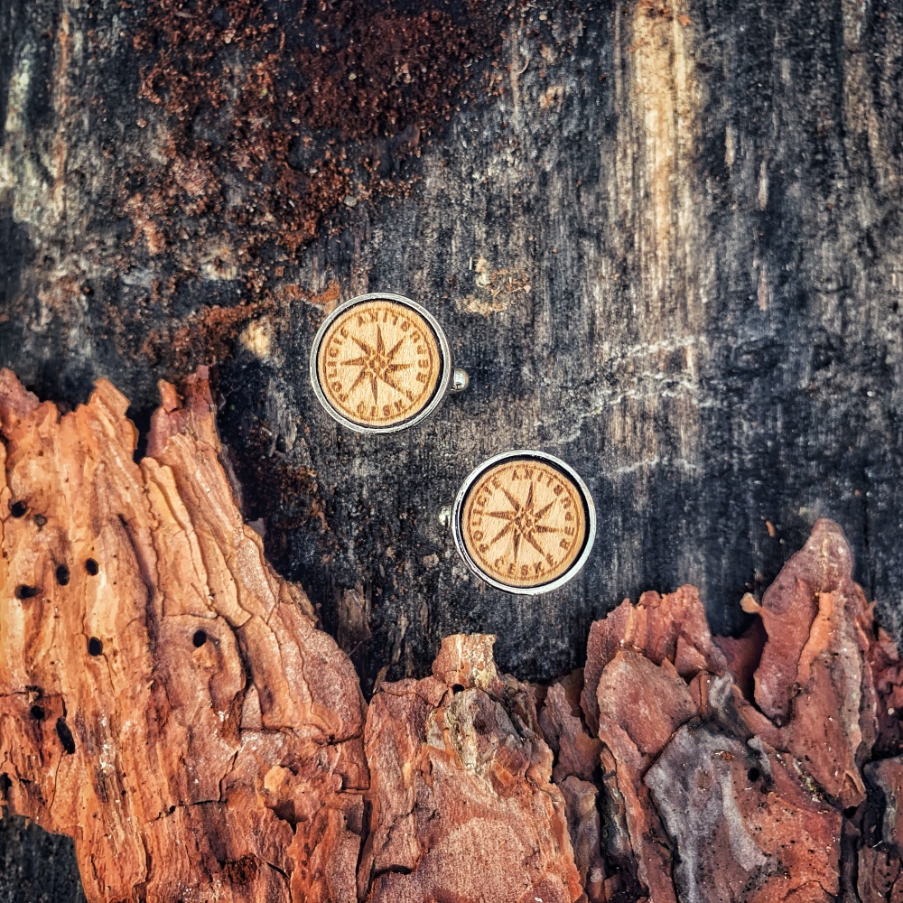 Dřevěné manžetové knoflíčky Policie - II. jakost 