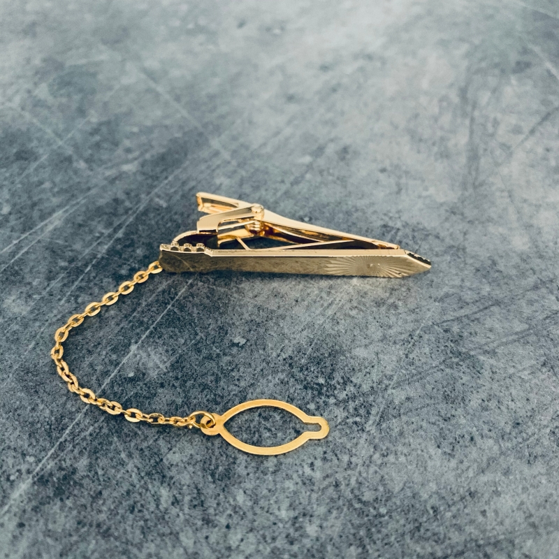 Zlatá spona na kravatu Krk a hlava kytary