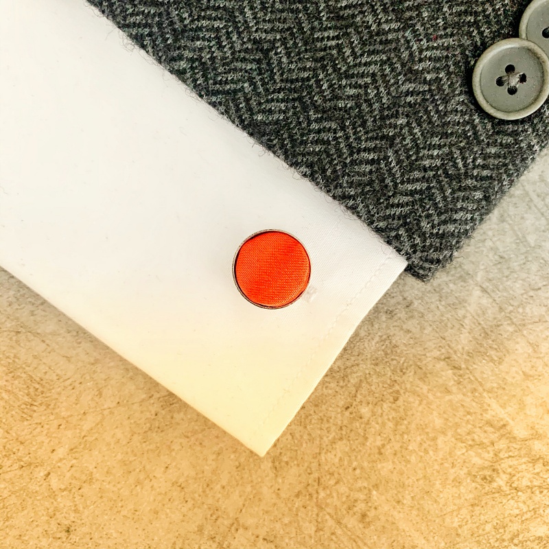 Červený set - motýlek + kapesník + manžetové knoflíčky Color 