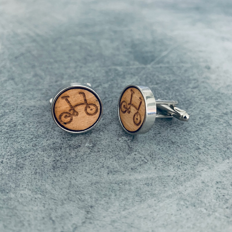 Dřevěné manžetové knoflíčky Skládací kolo 