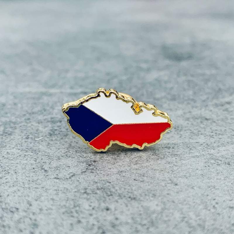 Zlatá brož Mapa Česká republika 