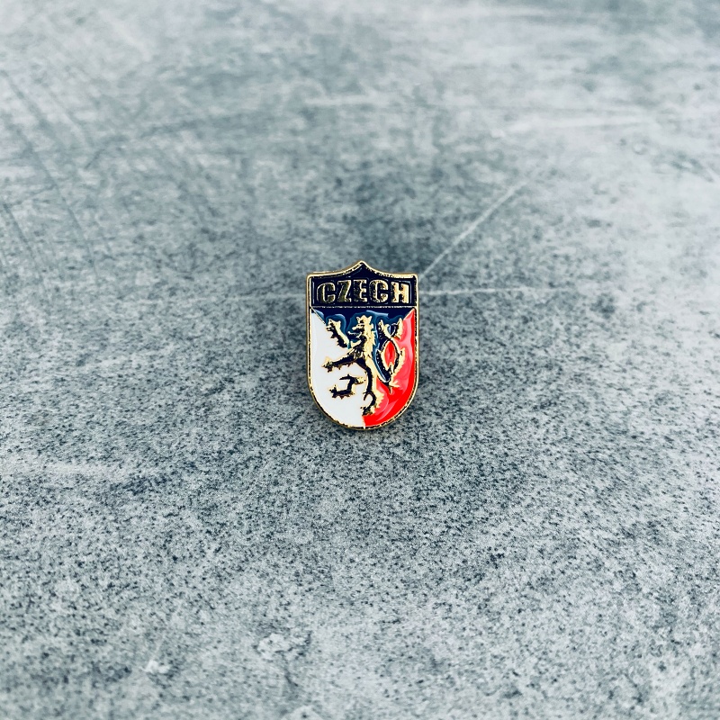 Zlatá brož Vlajka Czech se lvem 