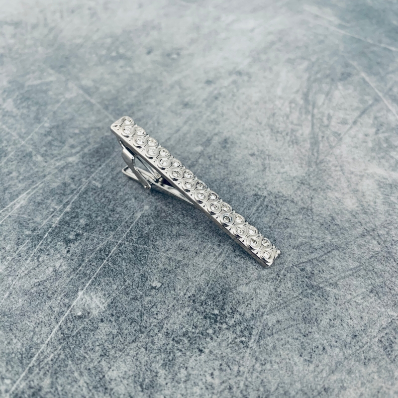 Stříbrná spona na kravatu Snake