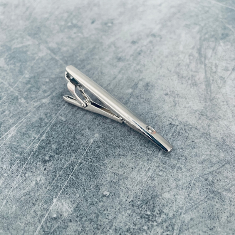 Stříbrná spona na kravatu Drop 