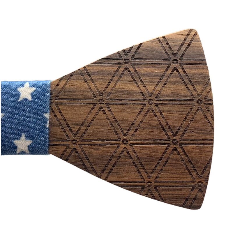 Dřevěný pánský motýlek Triangle Stars