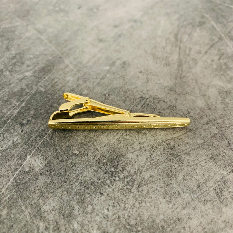 Zlatá spona na kravatu Mosaic 