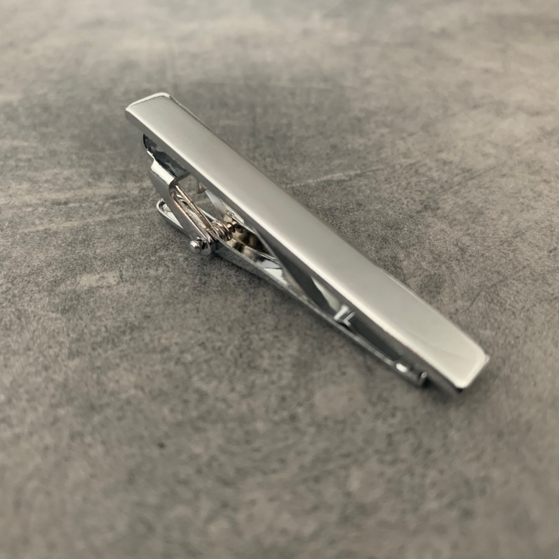 Stříbrná spona na kravatu Matte - 5 cm 