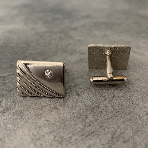 Set - spona na kravatu + manžetové knoflíčky Crystal - II. jakost 