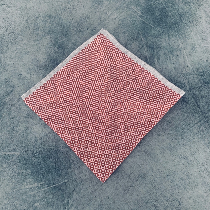 Červeno - bílý kapesník do saka Blažek Triangle