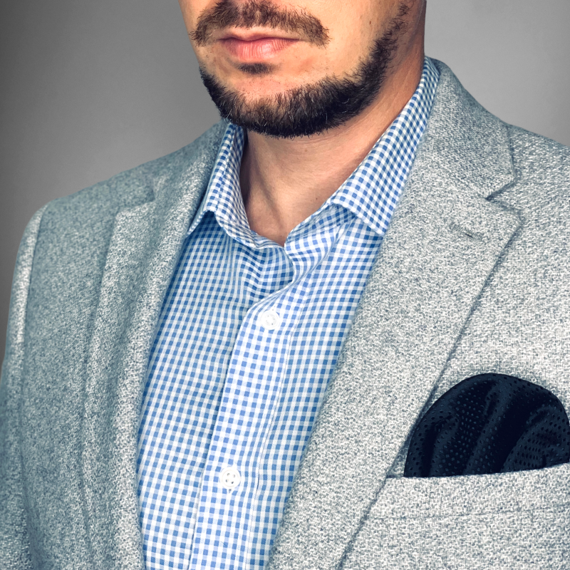 Černý kapesník do saka Dots