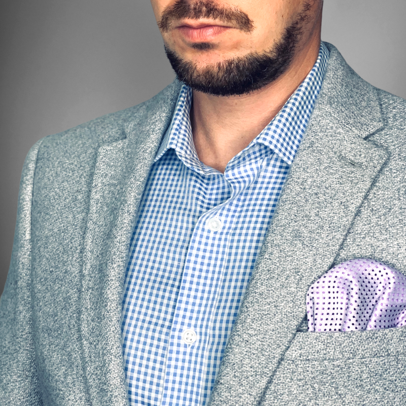 Fialový kapesník do saka Dots