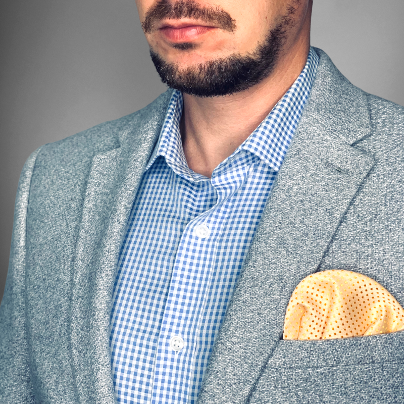 Žlutý kapesník do saka Dots