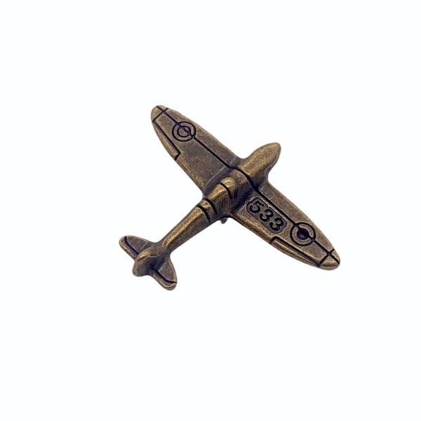 Vintage zlatá brož Stíhačka Spitfire 
