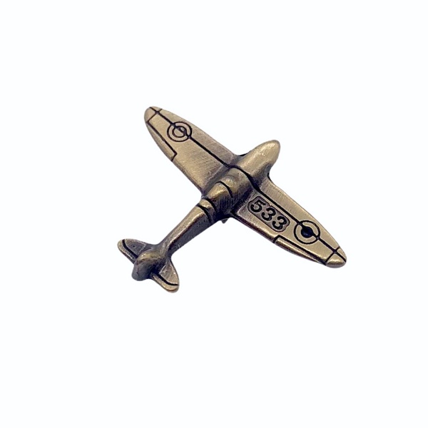 Vintage zlatá brož Stíhačka Spitfire I. 