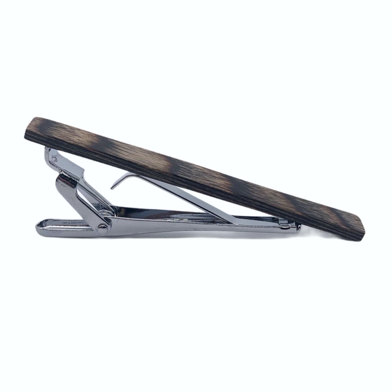 Hnědá spona na kravatu Wild wood 