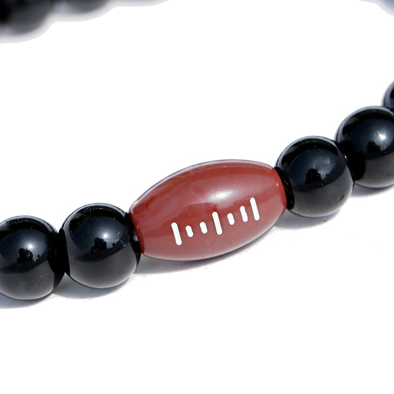 Černý náramek Rugbyový míč 