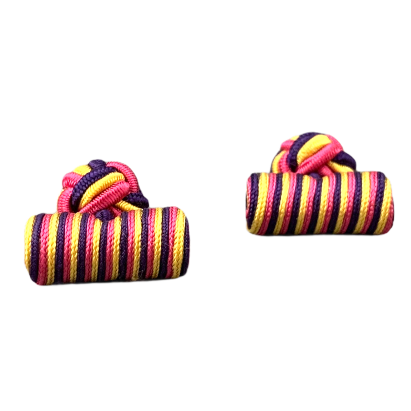 LMK Manžetové knoflíčky Barel - růžovo - žluto - fialové 