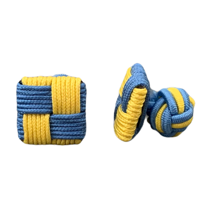 Žluto - modré manžetové knoflíčky Ball Square