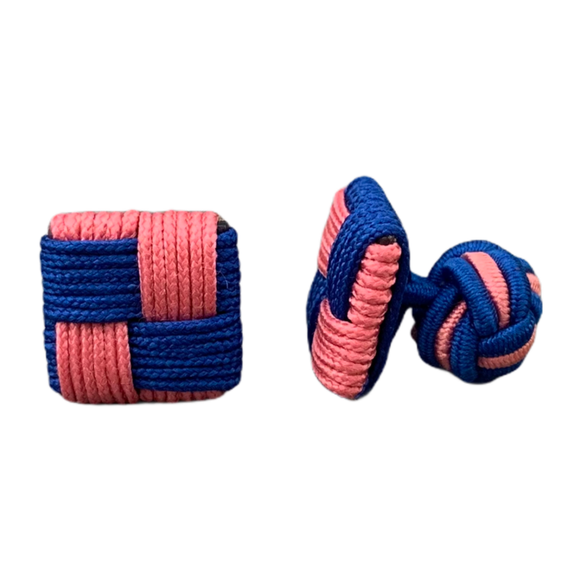 Modro - růžové manžetové knoflíčky Ball Square