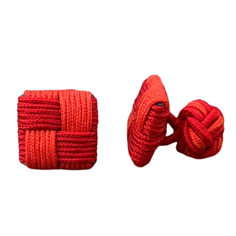 Červeno - oranžové manžetové knoflíčky Ball Square