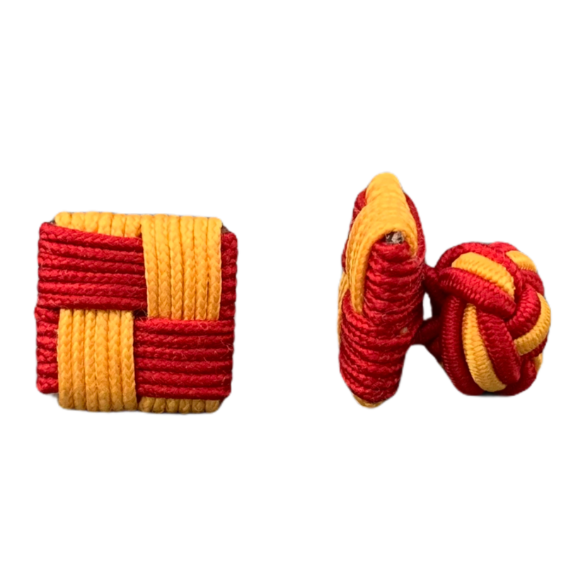 Červeno - žluté manžetové knoflíčky Ball Square