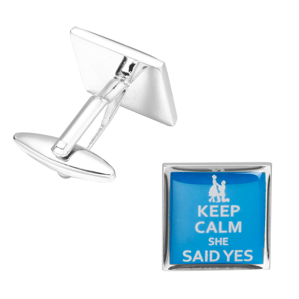 Manžetové knoflíčky Keep calm she said YES