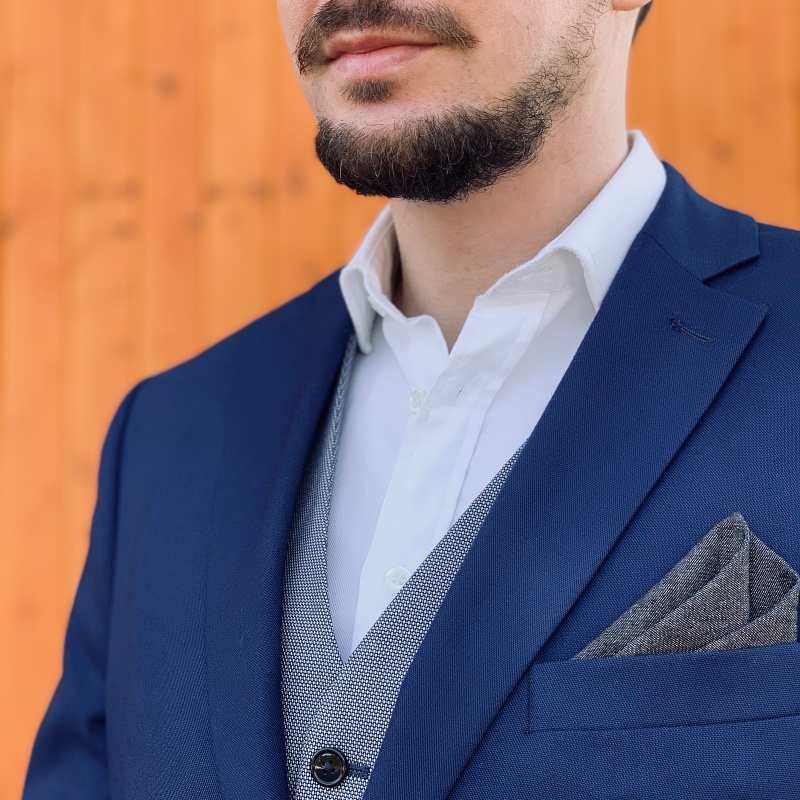 Černý kapesník do saka Denim 