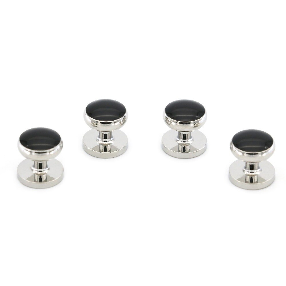 Set - manžetové knoflíčky a knoflíky do košile Black round  