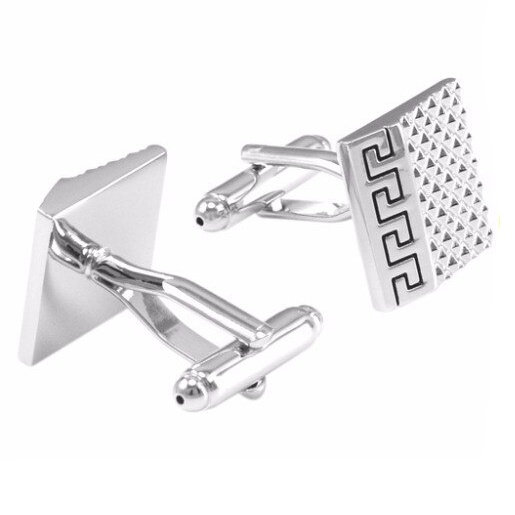 Stříbrné manžetové knoflíčky Geometric wave 