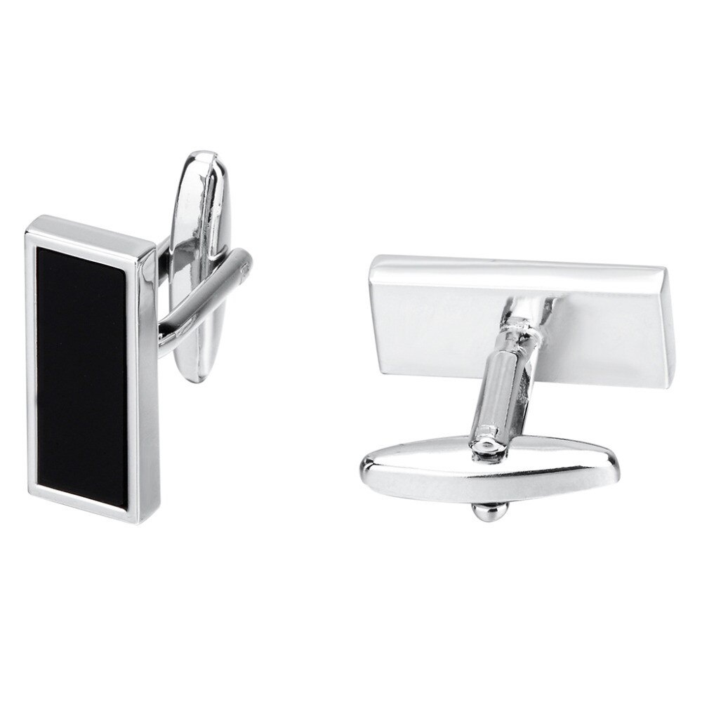Manžetové knoflíčky Černý obdelník 