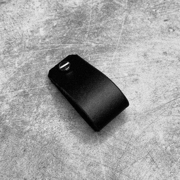 Černá kožená klíčenka Jízdní kolo 