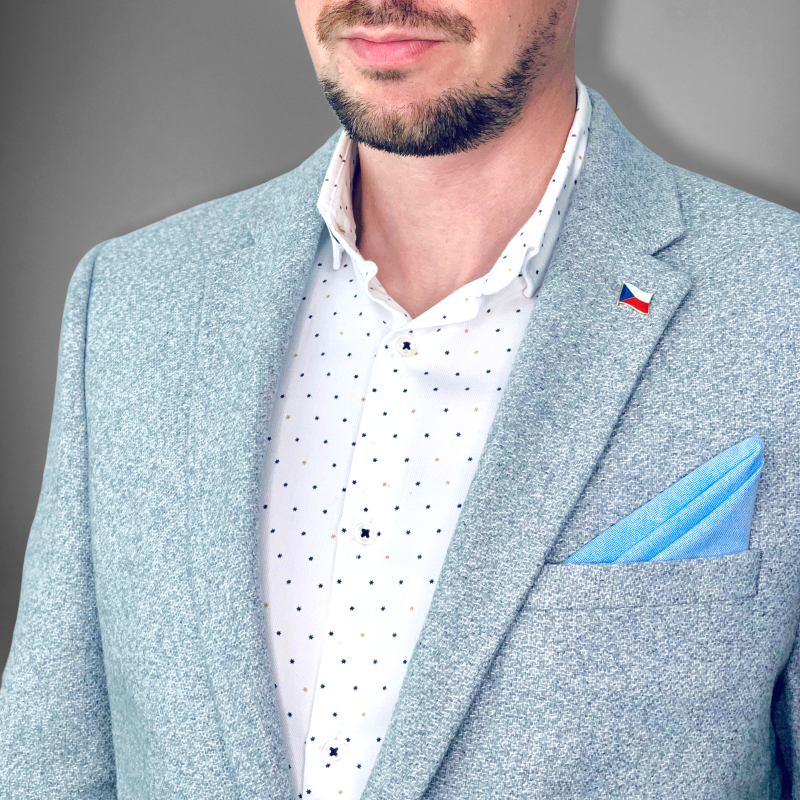 Světle modrý kapesník do saka Color Cotton 