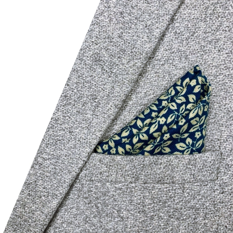 Modrý kapesníček do saka Listy 