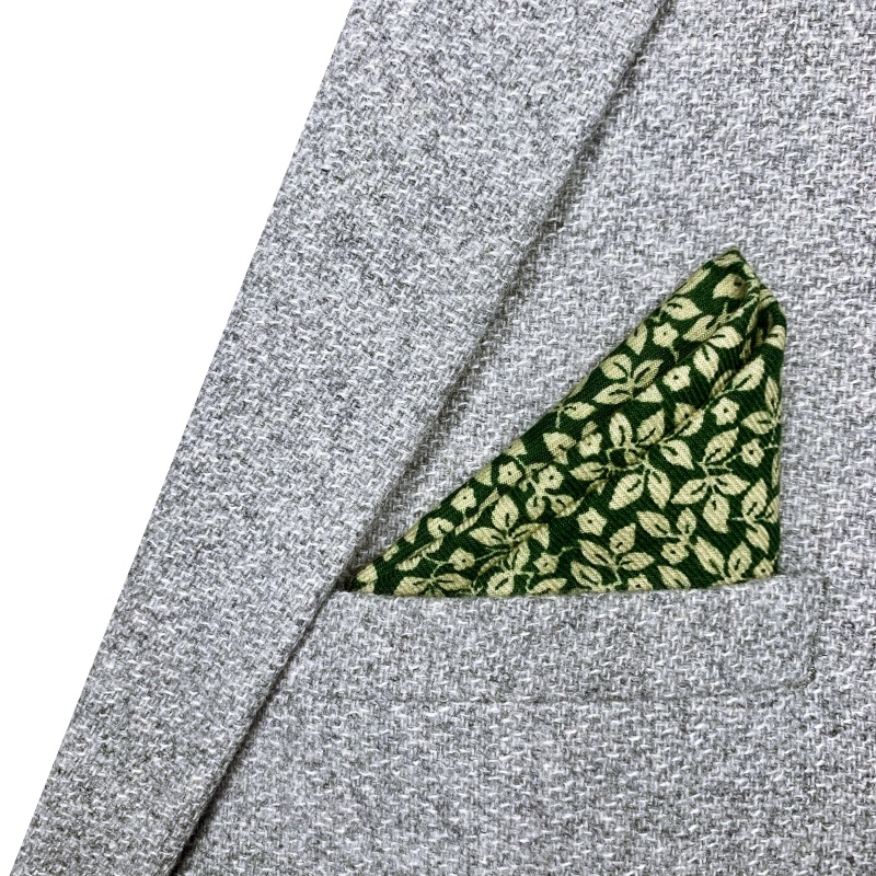 Zelený kapesníček do saka Listy 