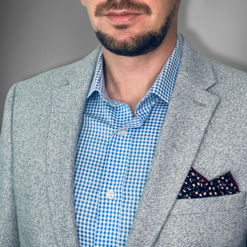 Černý kapesníček do saka Květ 