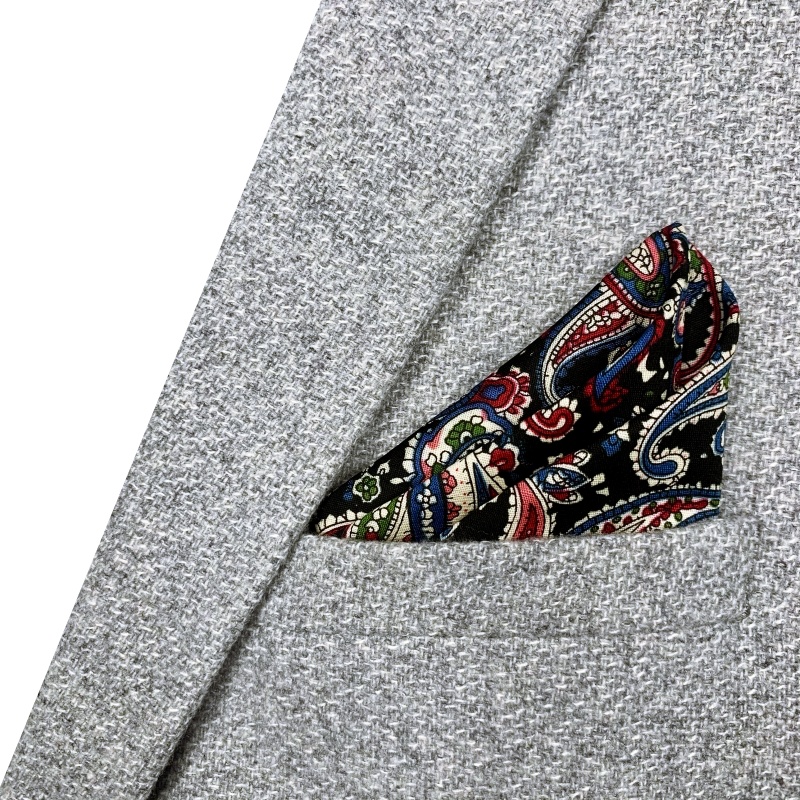 Černo - růžový kapesníček do saka Vintage Art