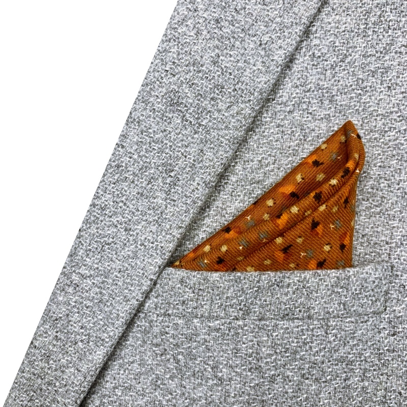 Oranžový kapesníček do saka Birds