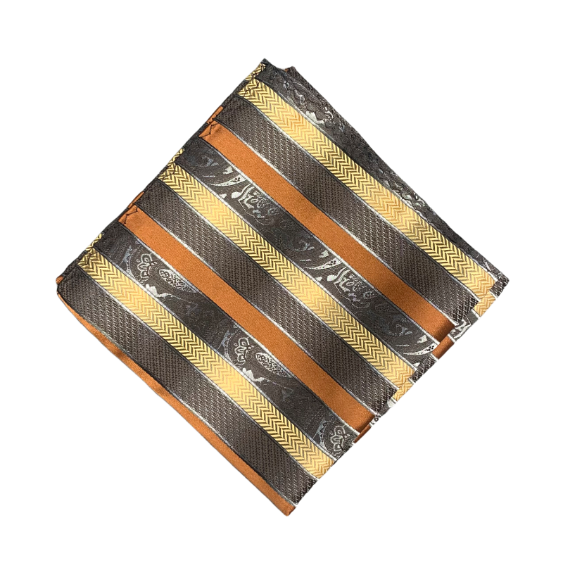 Hnědý kapesník do saka Stripe 