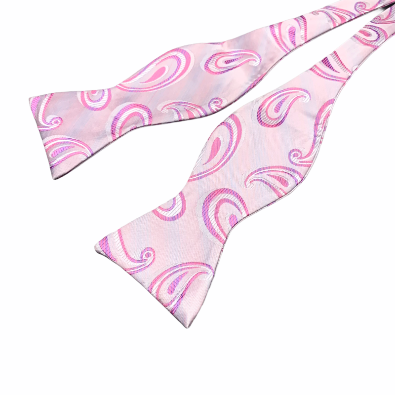 Růžový set - vázací motýlek + kapesník Tears