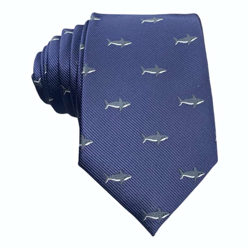 Modrá kravata Žralok 