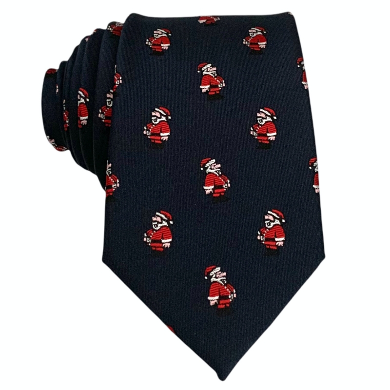 Modrá kravata Santa Claus 